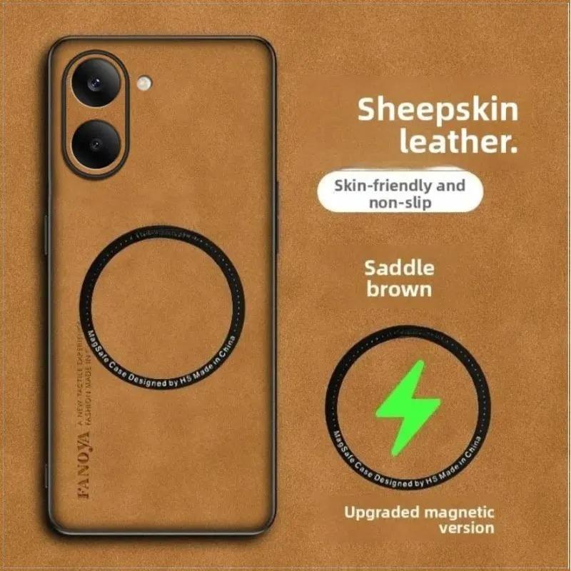 For Magsafe Magnetic Cover For Huawei Honor X7E PU Leather Wireless Charging Shockproof Phone Back Case For Honor Play 80 Plus