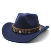 Western cowboy hat American retro big brim top hat Shade sun protection hat Outdoor hiking hat Jazz hat