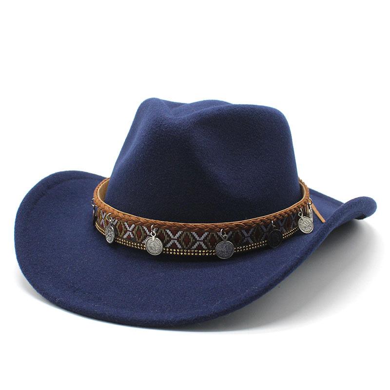 Western cowboy hat American retro big brim top hat Shade sun protection hat Outdoor hiking hat Jazz hat