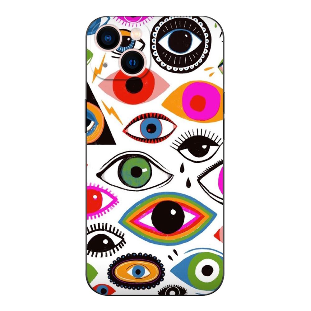 Černé pouzdro Tpu pro Realme 7i 8i 9 Pro Plus 9i C12 GT Neo2 Narzo 20 30A 50A 50i Evil Eye Ilustrace