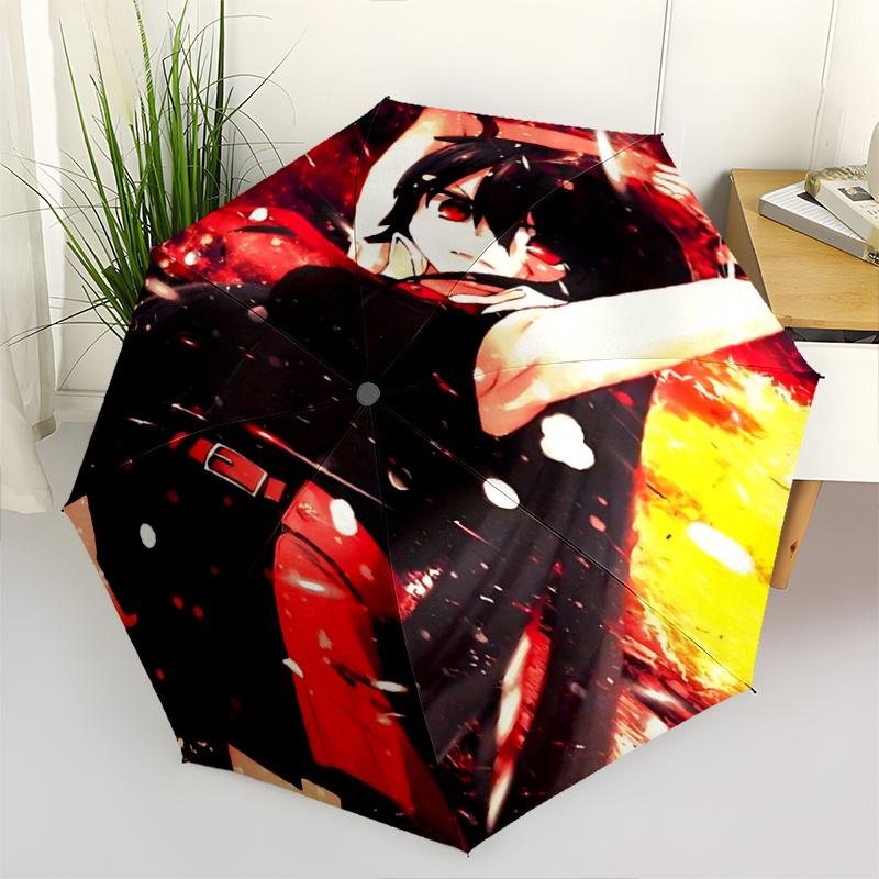 

1pc Red Dot Print Automatic Opening/Closing Umbrella with Foldable Design, 8-Bone Iron Frame, Outdoor Use, Festival Gift for Fans, Travelers, Dai