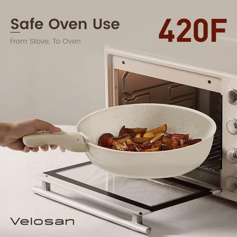 Velosan Pebble Non-stick Cookware Set with Detachable Handle