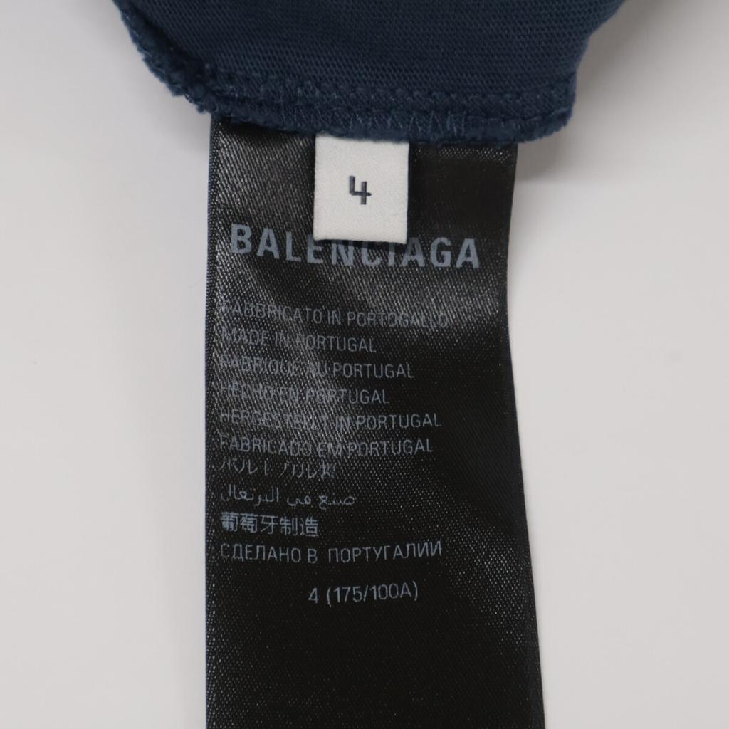 BALENCIAGA 739028 Navy 24 Year BB Logo Oversized T-Shirt tops 4 NavyUsed