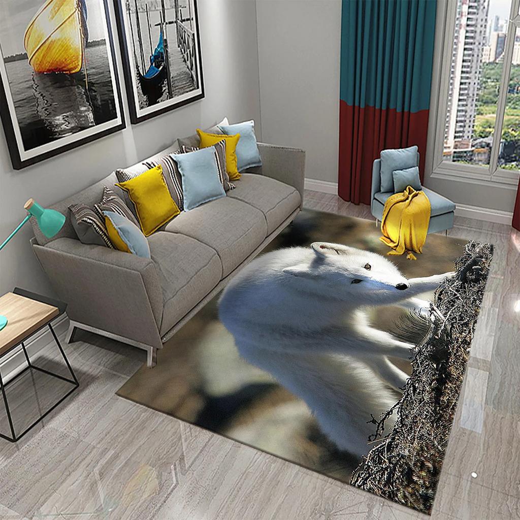 3D Lovely Fox Carpets Cute Wild Animals Mat for Living Room Bedroom Kitchen Area Rug Child Home Decor Carpet Kids Room Play Mat