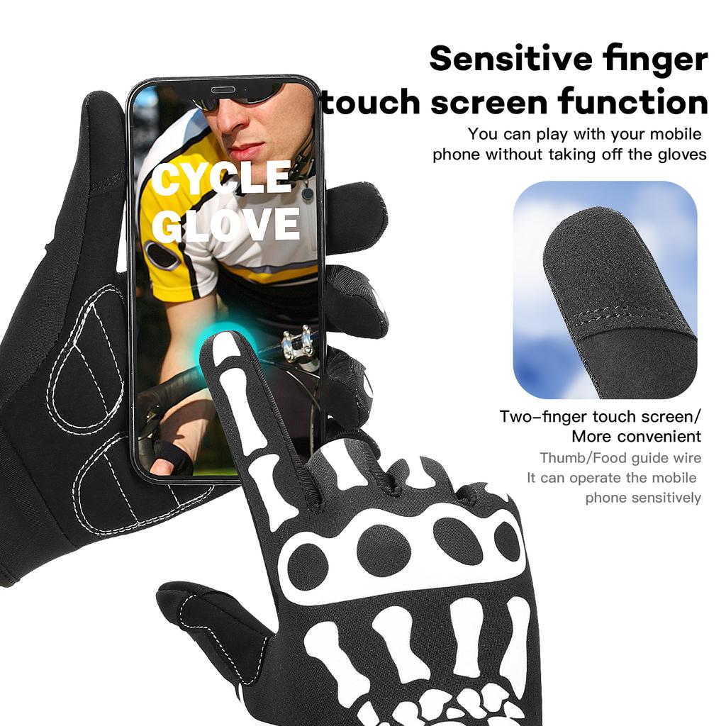 Shock Absorbing Riding Gloves For Road Bikes Anti Slip Wear Resistant All Finger Touch Screen Mountain Bike Gloves Outdoor Sports