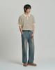 WORK ON BODY OFF Easyon Semi-Overfit Striped / Solid Collared Short Sleeve Knit (5 Colors) (Type A)