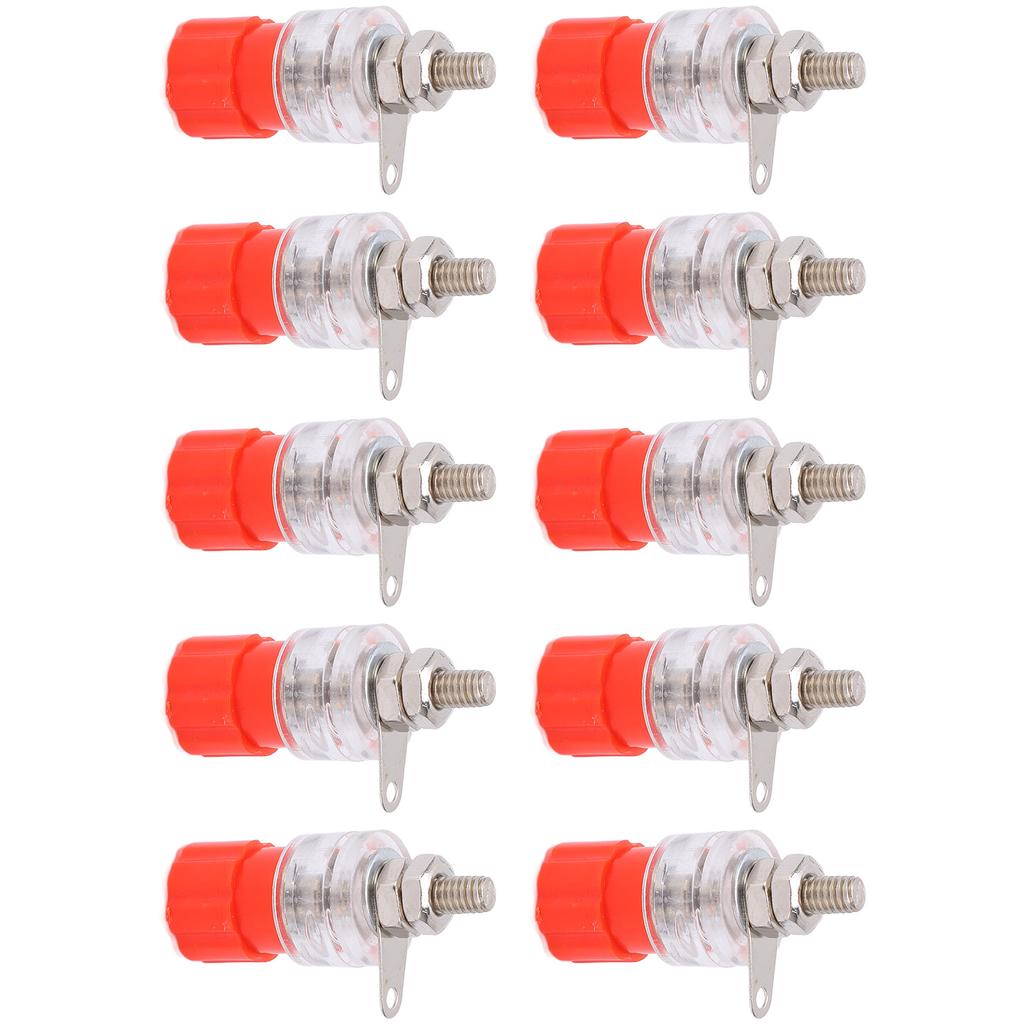 10pcs Banana Socket 4mm 0.2in Copper Screw Transparent Zinc Alloy Material Speaker Binding Post 30Vac‑60Vdc