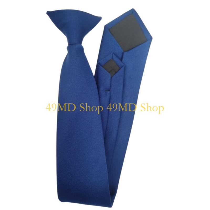 49MD Fashionable Lazy Clip On Neck Tie In Classical Color for Wedding Parties and Everyday Wear Unisex Pre Tied Necktie