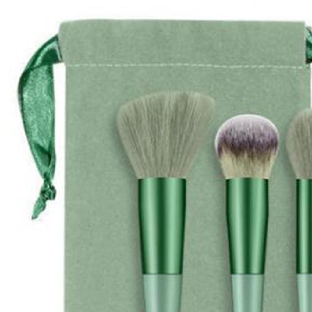 13pcs Makeup Brushes Set Synthetic Fiber Fluffy Strong Grasping Powder Eye Shadows Makeup Brushes Green