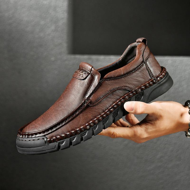 38-46 HOHO FAIR Spring/Fall Outdoor Leather Shoes Mens Car Driving Shoes Leather Large Size Ankle Boots Casual Shoes