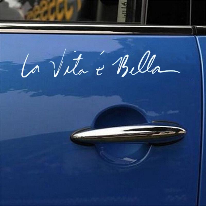 La Vita e Bella Reflektierende Buchstaben Aufkleber Autoaufkleber Ganzkörper-Auto-Kopf-Styling-Aufkleber