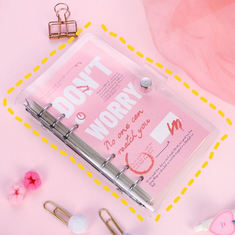 Съемный блокнот формата А6 на катушках, съемный блокнот формата А6, канцелярские принадлежности для блокнота-раскладушки розовый