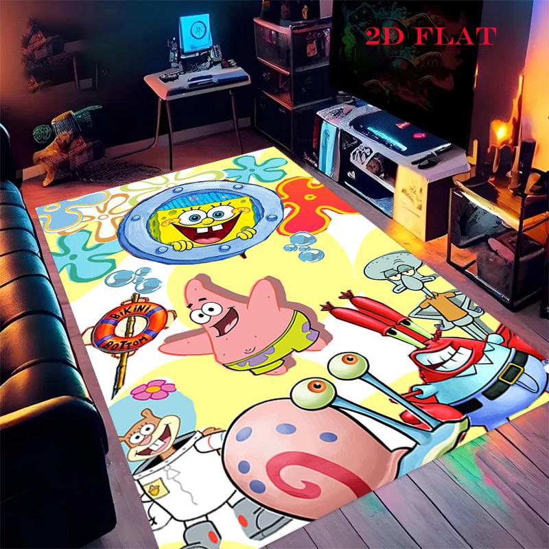 Spongebob Friends Adventure carpet Camping Trip Suitable For All Seasons Sheet Machine Washable Air Conditioning carpet