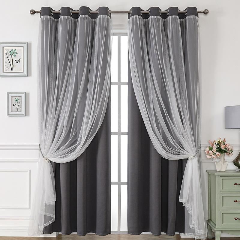 

1pc Bedroom Blackout Curtains, Blocking Curtain, Living Room Heat Insulation, Sound Insulation Curtains, Double-layer Curtain Room Decoration Home 132*160cm