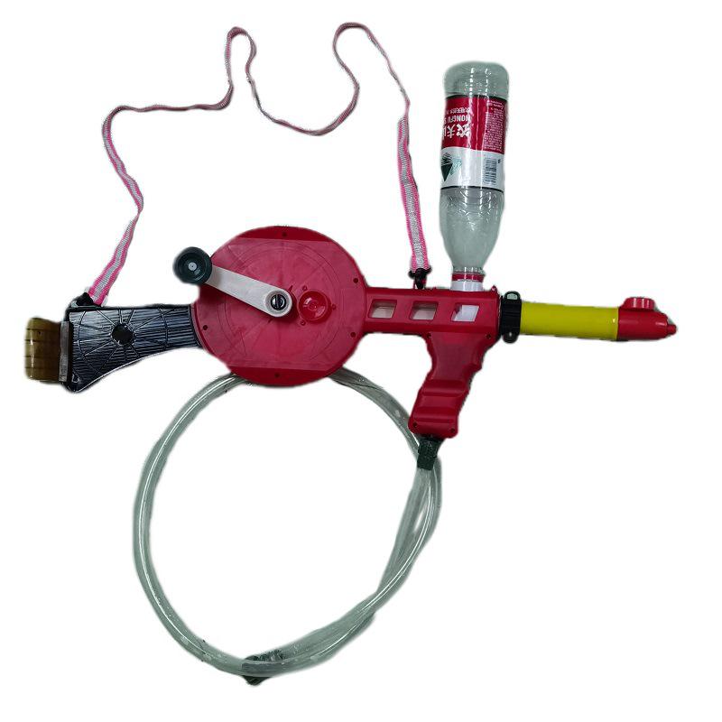 Hand-Cranked High-Pressure Water Gun with 1.5m Silicone Hose for Continuous Spray