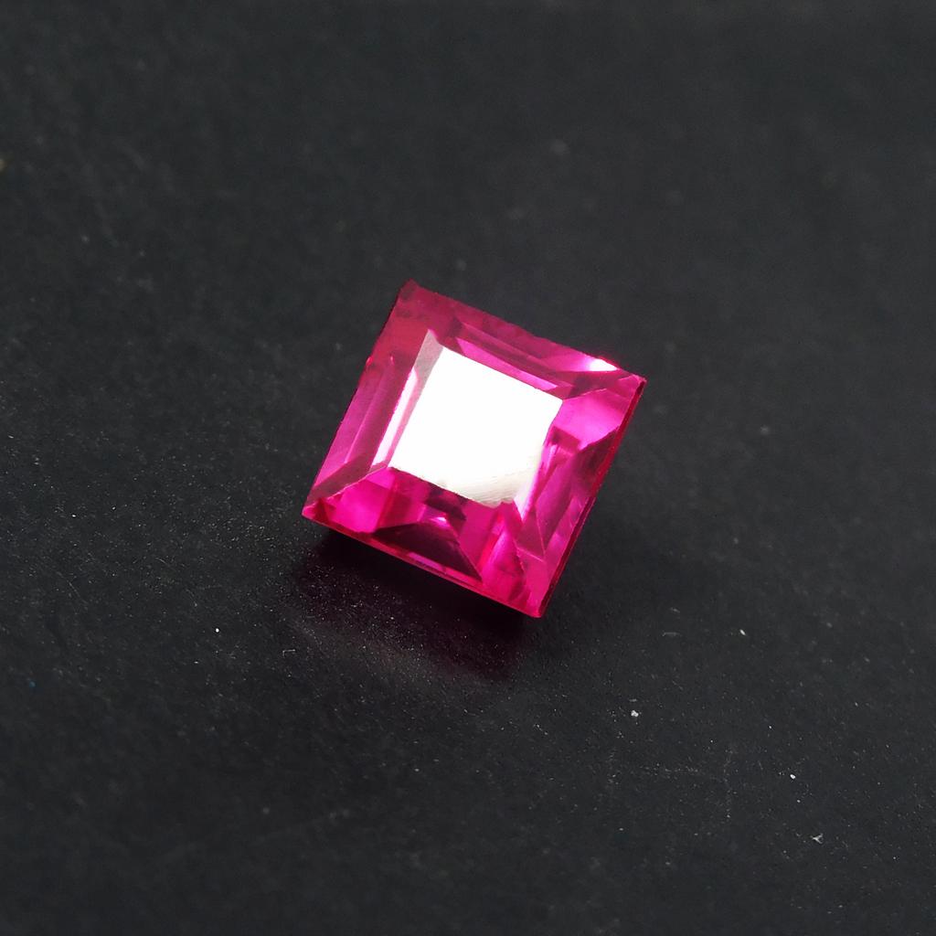 Beautiful Natural 4.85 Ct Pink Ruby Square Cut CERTIFIED Loose Gemstone P-4678-Ra