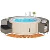 Vidaxl Pool-/Spa-Gehäuse, Grauer Polyrattan und Massives Akazienholz