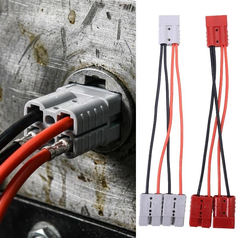 50A for Anderson Plug Connector Double Y Adapter 12AWG Car Cable Wires 33cm for Forklifts Stackers Vehicles Connecting Cable