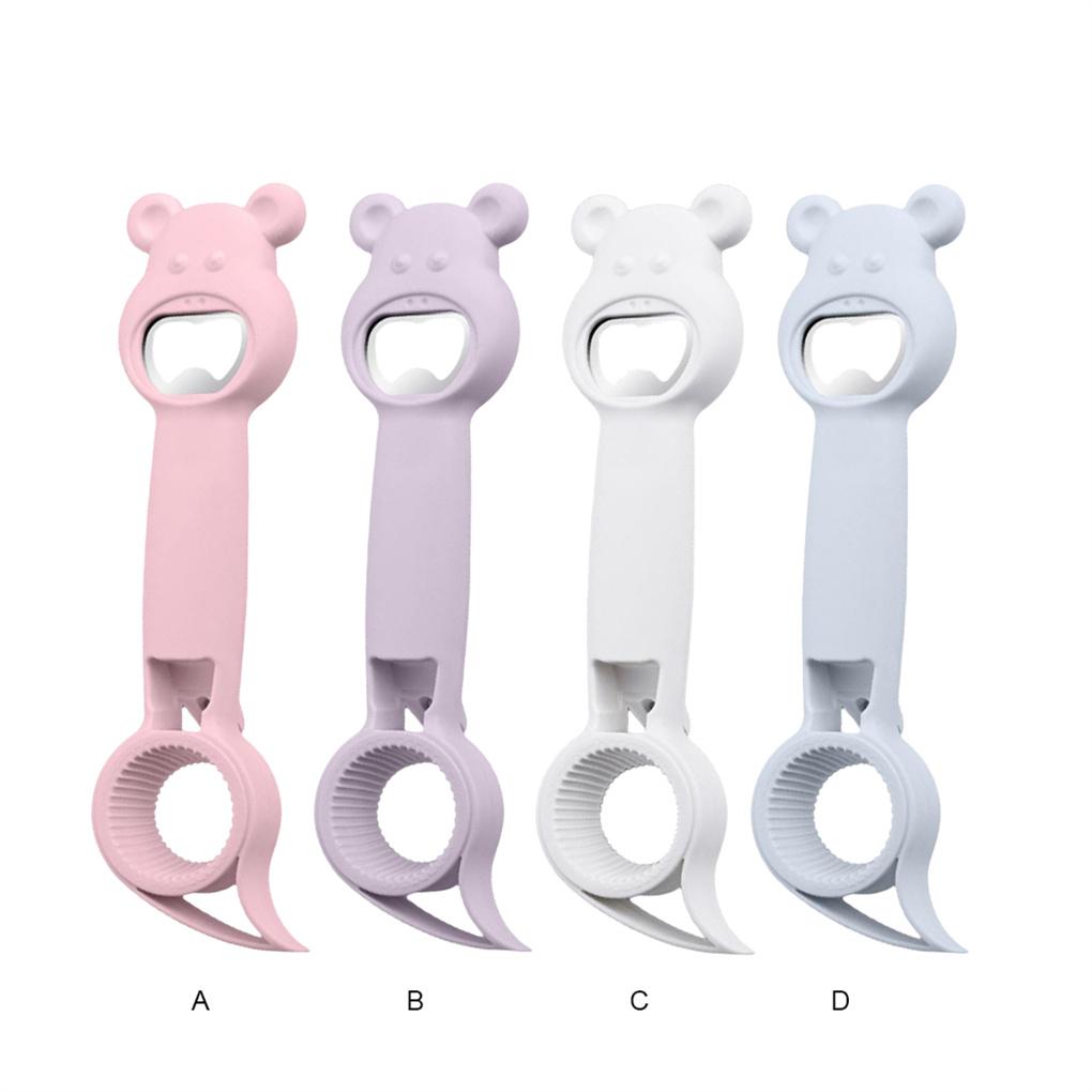 Stainless Steel Bottle Opener 4 In 1 Solid Color Lid Remover Indoor Bar Restaurant Beverage Opening Tool Accessories