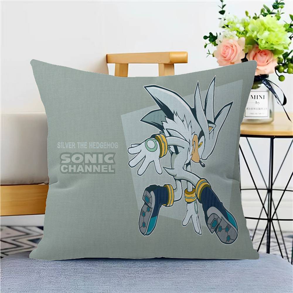 

S-Sonic Їжачок Наволочка Поліестер Подушки для дивана Декоративні накидні подушки Домашній декор Наволочка 12x12Inch