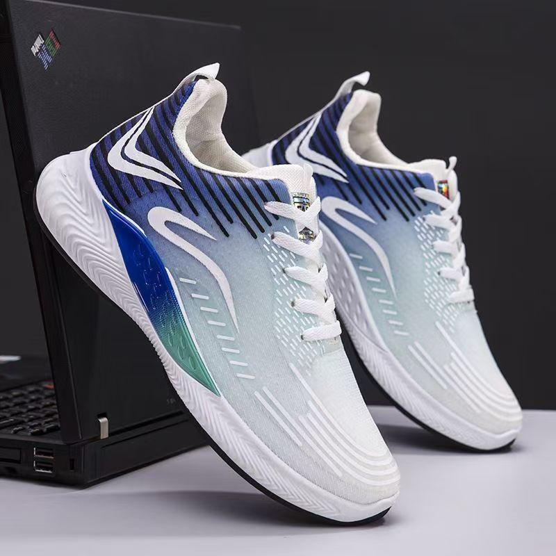 

Spring and summer men s shoes running breathable sports shoes middle school students popular casual high-end round head trend versatile men s shoes 39 синий