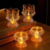 Clear Lotus LED Candle Light Electric Flameless Simulation Candle Home Bedroom Anniversary Wedding Christmas Party Decoration