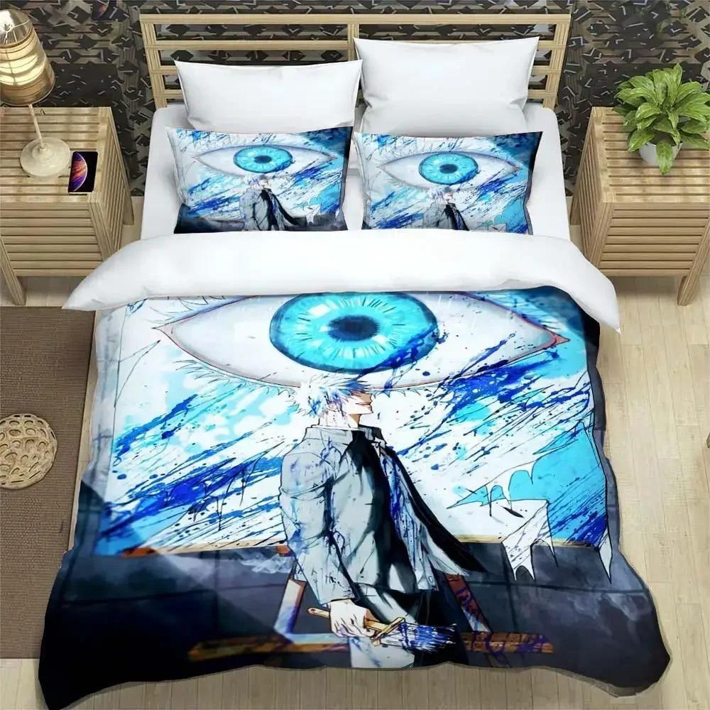 3D Anime Jujutsu Kaisen Satoru Gojo Χριστουγεννιάτικο Δώρο King Twin Διπλό Παιδικό Σετ Κλινοσκεπασμάτων Μικροΐνες ή Πολυεστερικό Σετ Παπλωματοθήκης