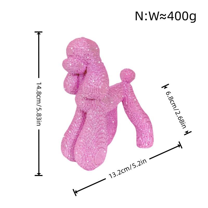 Resin Dachshund Figurine Decorative Ornament Living Room Shelf Cabinet Modern Home Decor Pink Gold