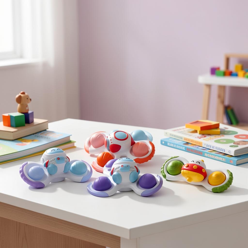 Suction Cup Spinner Infant Baby Toys for 12-18 Months, Spinning Top Sensory Toys for Toddlers 1-3 Years Old, Fidget Dimple Toy for Babies