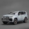 1:24 LX600 LX570 SUV Alloy Car Model Toy Diecasts Metal Off-road Vehicles Pull Back Sound Light Simulation Toys Childrens Gifts