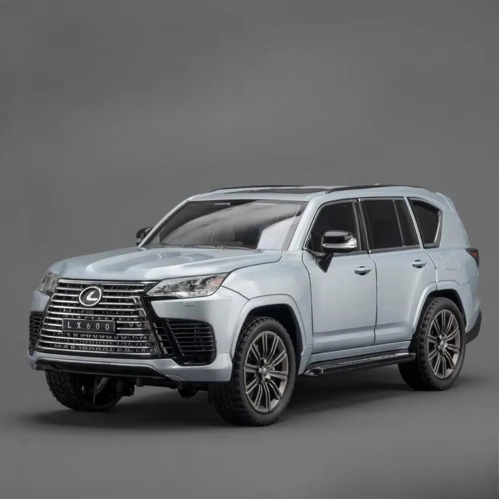 1:24 LX600 LX570 SUV Alloy Car Model Toy Diecasts Metal Off-road Vehicles Pull Back Sound Light Simulation Toys Childrens Gifts