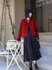 2025 Chinese Style Double-Sided Wool Coat for Women - Short, Elegant, Modern Design for Petite Frames