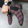 Luxury Men's Designer Plaid Ankle Canvas Chelsea Business Footwear Party Boots Casual Shoes For Men Fashion Winter Autumn 38~48