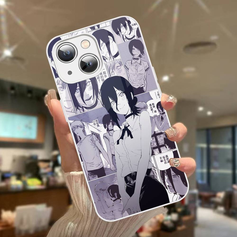 Anime C-Chainsaw Man Tempered Glass For Iphone 14 13 12 11 Pro Mini XS MAX 14Plus X XS XR Cover