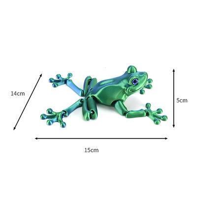 1 Piece Kids Gift 3D Printed Mini Cute Frog Figure Multi-Joint Movable With Glittering Eyes For Room Decoration Diy Accessories