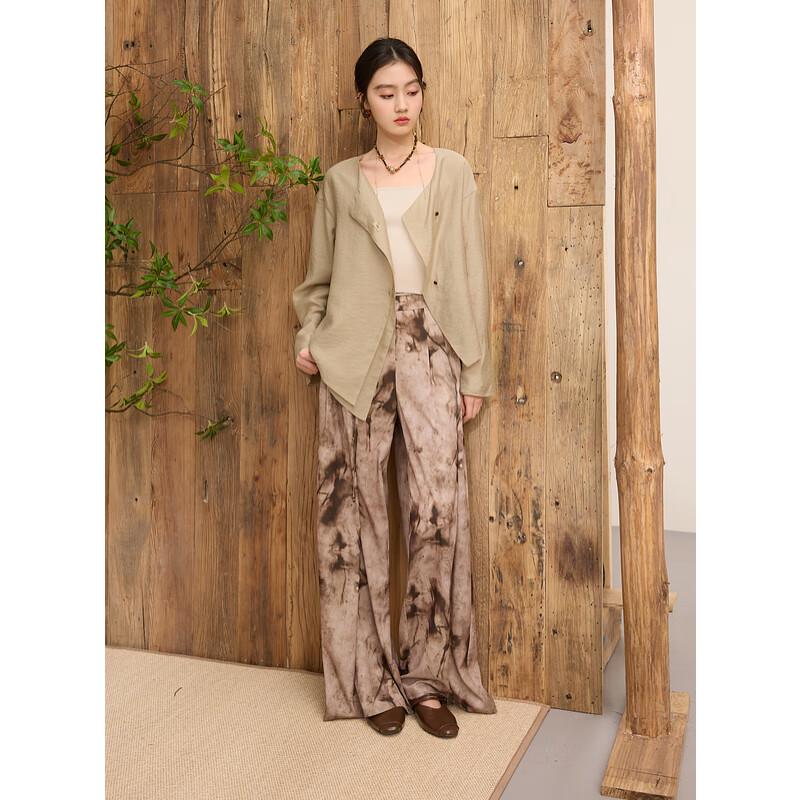 New Chinese Style Lyocell Blend Loose Long Sleeve Shirt M