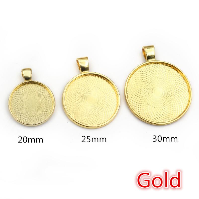 

20mm 25mm 30mm Inner Size 10 Colors Plated Classic pattern series Fit 20 25 30mm Glass Cabochon Base Setting Tray 30mm x 5pcs золотой