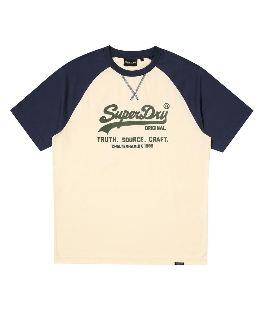 Syupeodeulai Vintage Logo Raglan T-Shirt Navy Sduiscp13Nvy