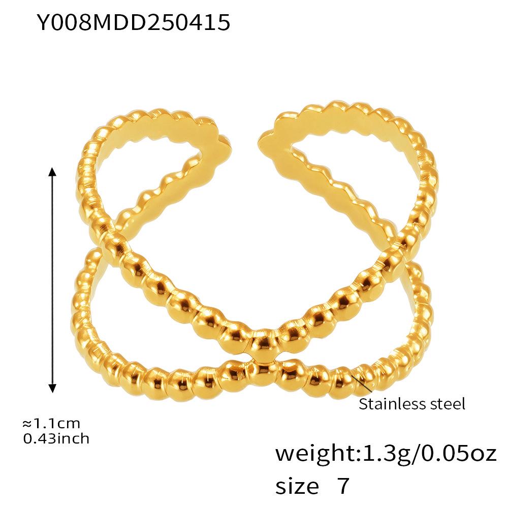 

Кольцо Fantasy из нержавеющей стали с нерегулярной геометрической формой, позолоченное 18 карат Size 7