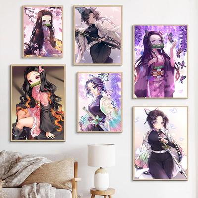 Anime-Figuren, rahmenlose Leinwandmalerei, Cartoon-Poster, Wandbild, Schlafzimmer, Wohnkultur, Cuadros, Kindergeschenk