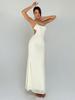 Socialite Style Solid Color Evening Gown - Sexy Hollow Strap & Double Layer Design