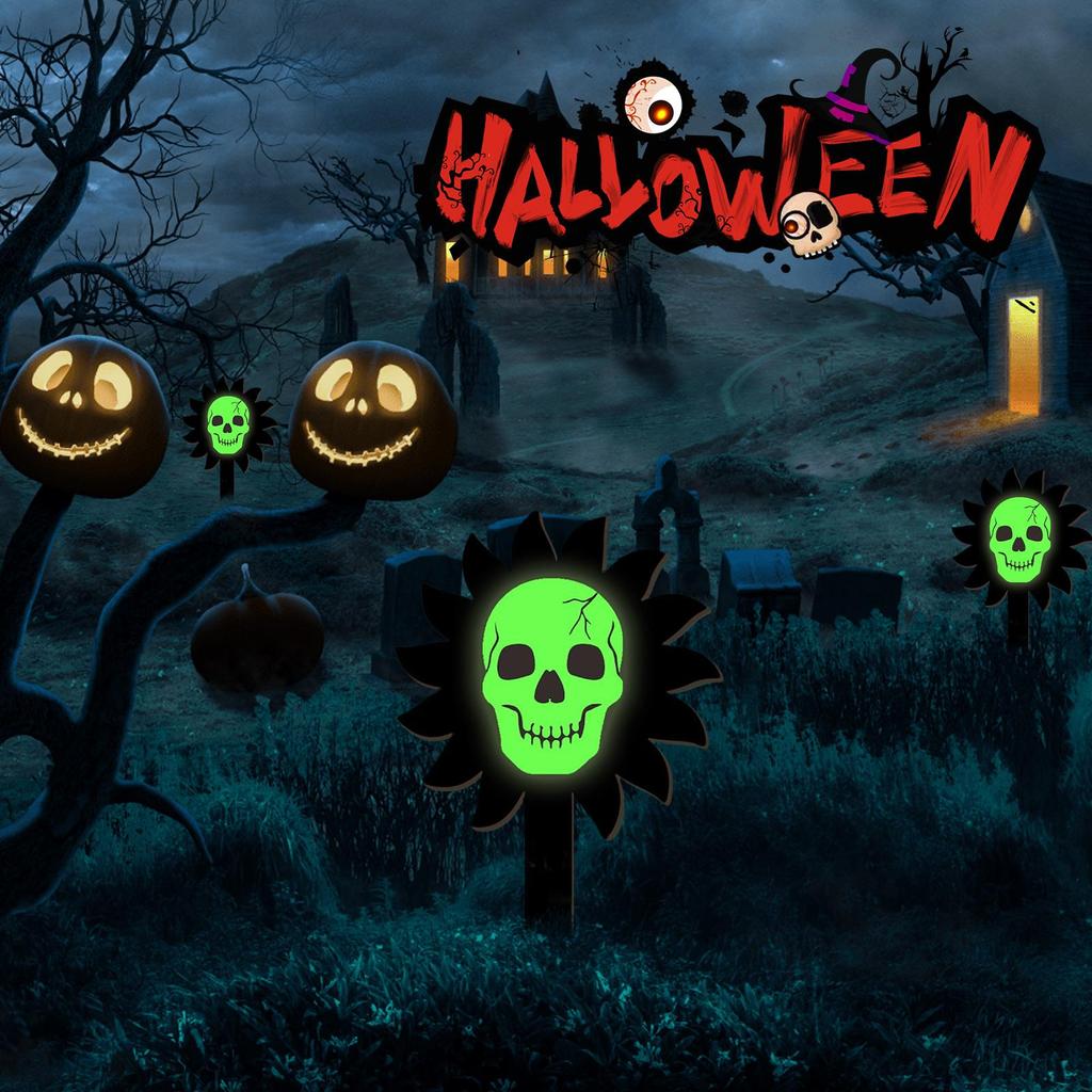 Halloween Yard Decorations Luminous Skeleton Yard Signs Garden Decor Wooden Lawn Ornaments Halloween Decorations For Pathway