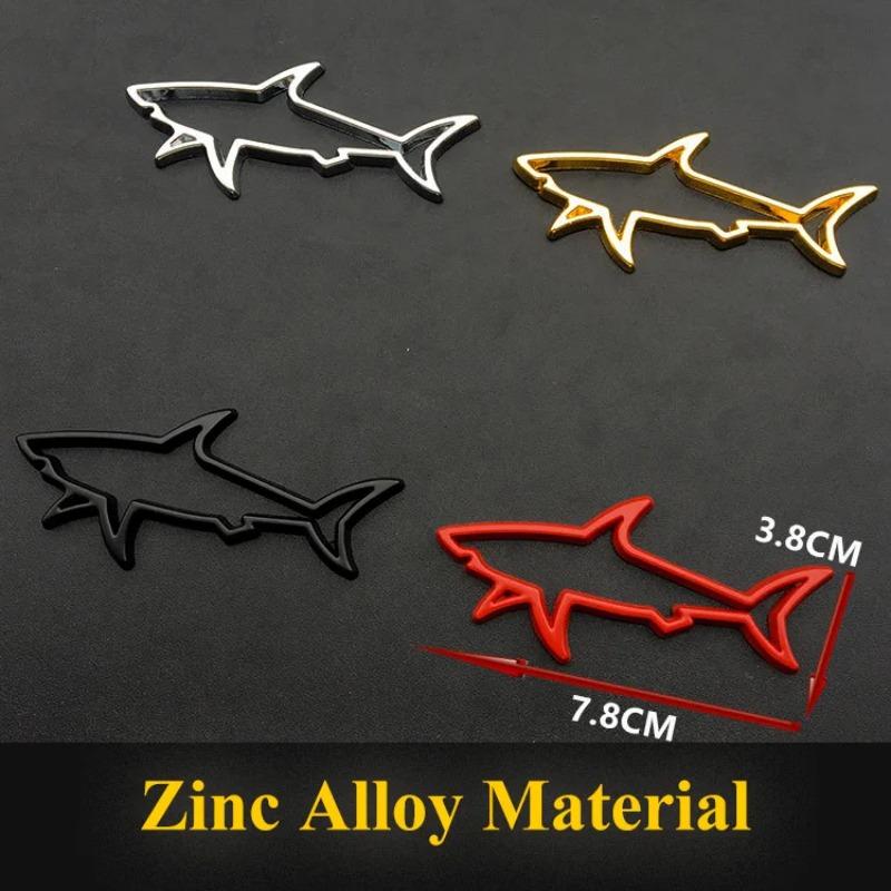 1pc 3D Metal Car Styling Sticker Hollow Fish Shark Emblem Badge Decals Automobiles Motorcycle Computer Fuel Car Accessories