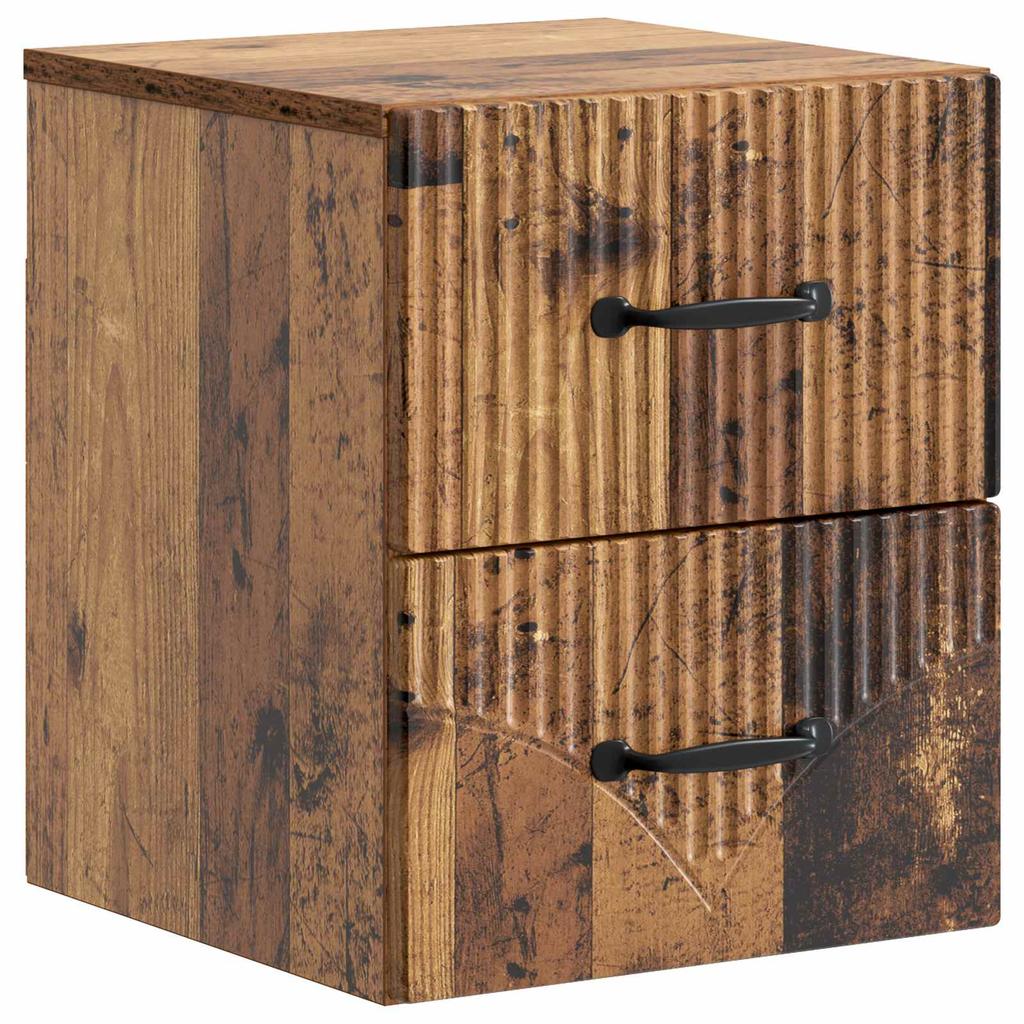 Wall Mounted Nightstand 2 pcs Reclaimed Wood Look 34.5 x 33 x 40 cm