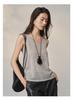 Lekasha Women's 100% Pure Cashmere Round Neck Knit Vest, Loose Fit, Slimming, Sleeveless Layer