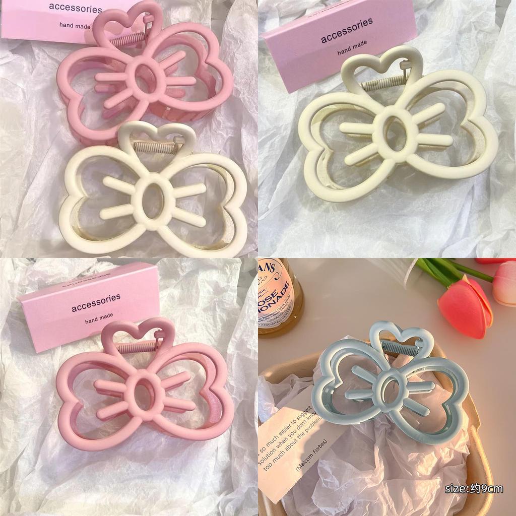 Charming Resin Hair Accessory Lovely Pink Bow Knot Clip For Teens