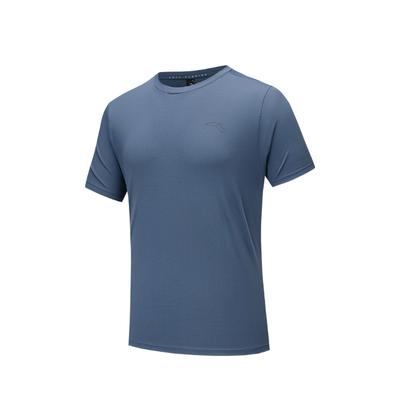Comfortable Casual Solid Color Simple Versatile Round Neck Quick-Dry Sports Short Sleeve T-Shirt Men Tops Indigo-Blue 152535110-4