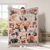 Vintage Pet Cat Digital-printed Polyester Bedroom Velvet Flannel Soft Sofa Cover Blanket Fleece Soft Cover Blankets for Beds