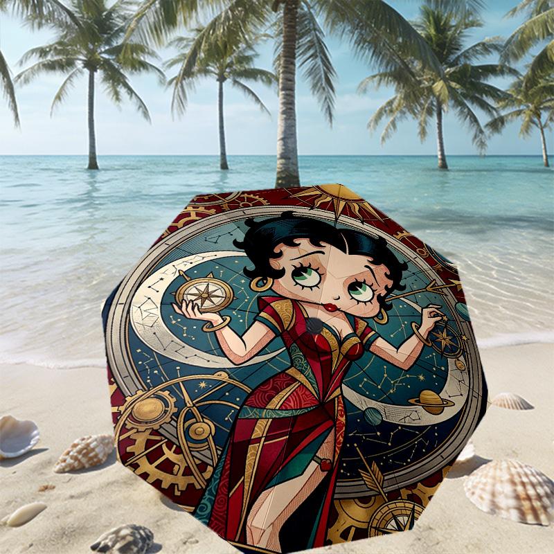Betty Boop Print Umbrella Automatic Opening/ Closing - Portable Foldable Design - Daily Use for Travel/Outdoor - Gift for Birthday