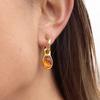 Yori Statement Geometric Resin Pendant Earrings Jewelry for Women Trendy Metal Texture 18 K Earrings Golden Accessories